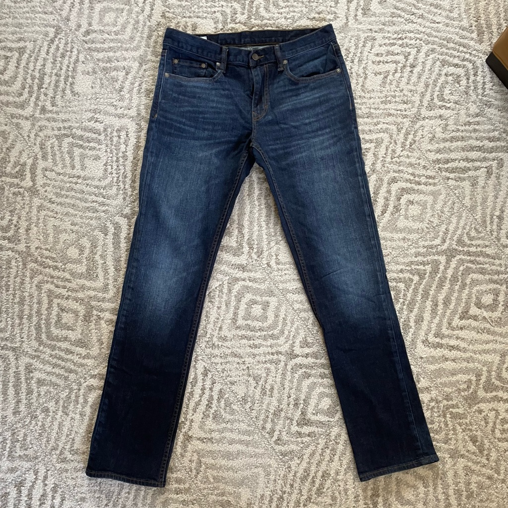 Banana Republic Men’s Slim Denim Jeans, Dark Blue, Size 30/32